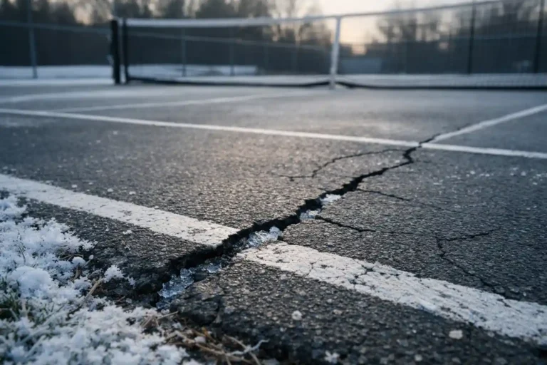athletic court winter protection from frost and cracks
