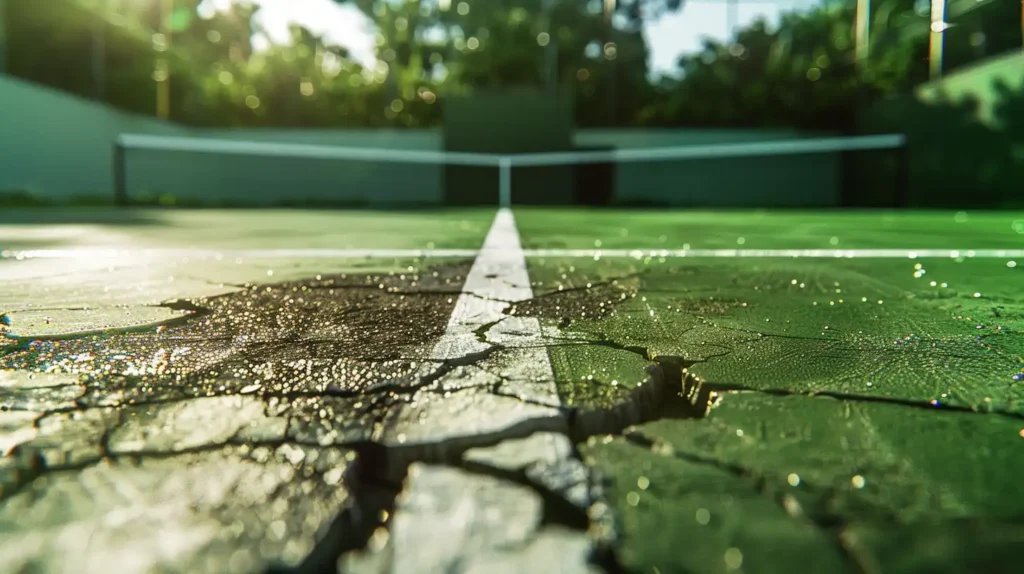 tennis court cracking polypave